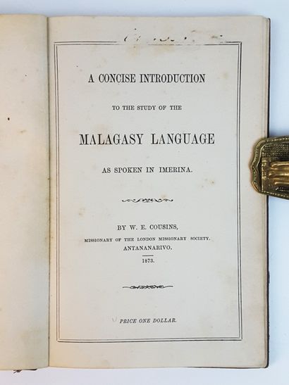 null MADAGASCAR / « Malagasy Language as spoken in Imerina » par W.E. Cousins, Antananarivo...
