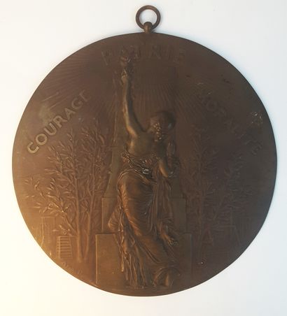 null SPORT - UNION DES SOCIETES DE GYMNASTIQUE / Original plaster by Alfred DUBOIS...