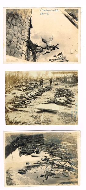 null GUERRE SINO-JAPONAISE 1937 - Massacres / Ensemble de 6 photographies originales...