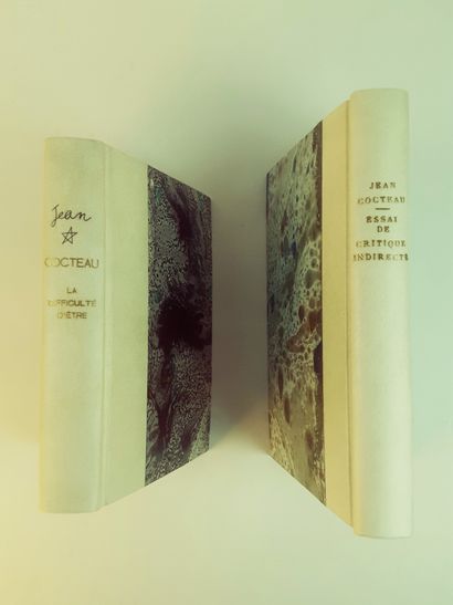 null Jean COCTEAU – Reliure Abbaye de Maumont / Suite de 2 volumes reliés signés...