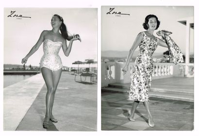 null FASHION 50's / Set of 28 original vintage photographs of the 50's, Zora creations...