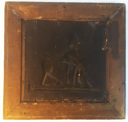 null NAPOLEON - WATERLOO / « Les Français à Waterloo 1815 » : plaque en fonte patinée...