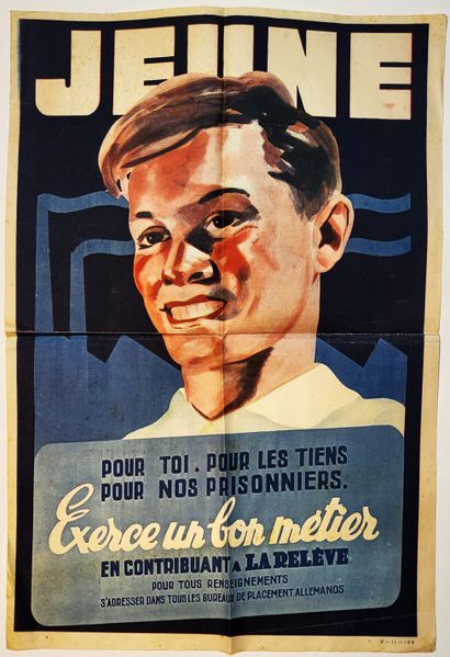EPOQUE VICHY – 1942 « JEUNE » / Affiche :...