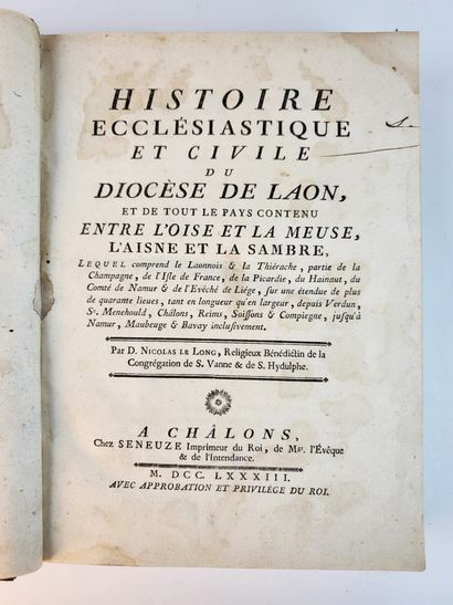 DIOCESE DE LAON (02) / « Histoire ecclésiastique...