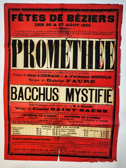 null BEZIERS - ARENES / Set of 6 posters: " Prométhée " (music by Ferdinand Hérold,...