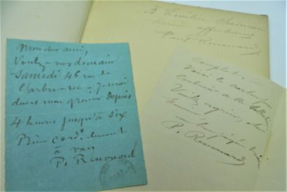 null Paul RENOUARD (1845-1924, peintre et illustrateur) / Ensemble de 3 lettres autographes...
