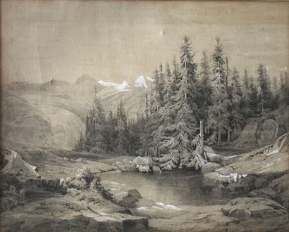 null Ecole transalpine de la fin du XIX° siècle

Paysage de montagne

Dessin au crayon...