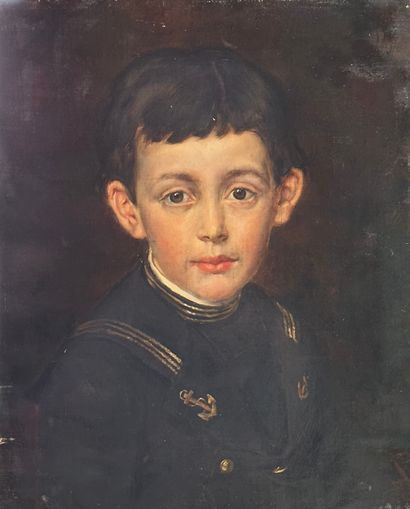 null Ecole française du XIX° siècle

Portrait de jeune homme au costume marin

Huile...