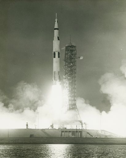 NASA NASA. APOLLO 8 mission. Historic liftoff of the SATURNE V rocket from Cape Kenndy,...