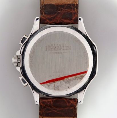 null "Michel Herbelin _x000B_- Steel sport chronograph watch with quartz movement._x000B_-...