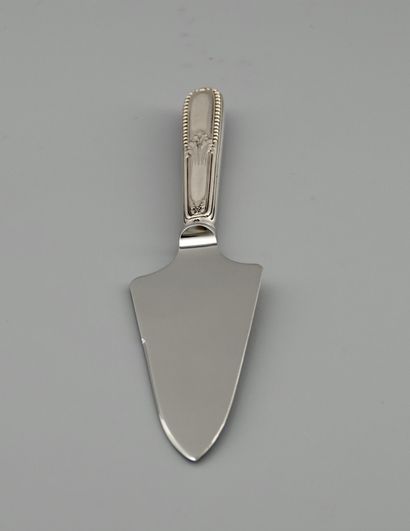 null Christofle - Cardeilhac. Cutting pie server, silver 925 MM, filled, pearls and...