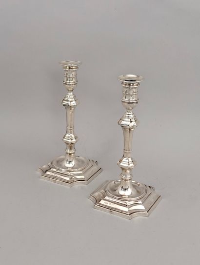 Pair of candlesticks torches in silver 925...
