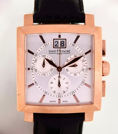 null "Saint Honoré" Rose gold plated chronograph watch with quartz movement._x000B_-...