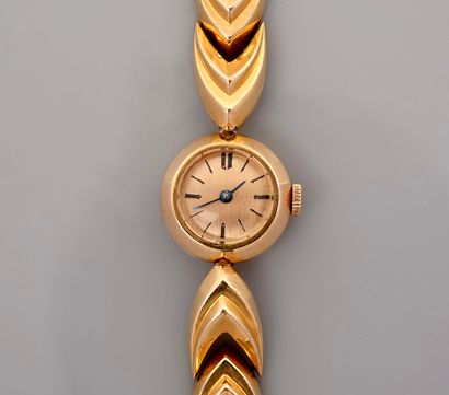 Bracelet montre de dame en or jaune, 750...
