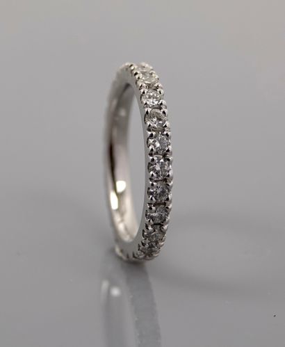 null Wedding ring, platinum 900 MM, highlighted with diamonds total 1.30 carat, size:...