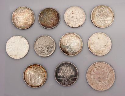 Lot : Pièce de 10 francs 1965, 3 pièces de...