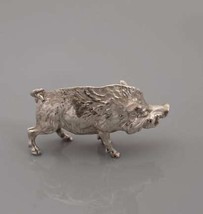null Wild boar, silver 925 MM, dimensions 7 x 4.5 cm, Minerve hallmark, weight: 155gr....