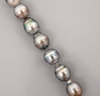Collier de perles de Tahiti baroques, fermoir...