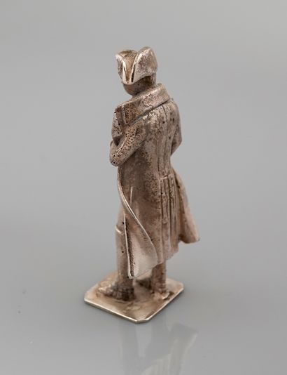 null Statuette representing Napoleon in, silver 925 MM, height 8,8 cm, Minerve hallmark,...
