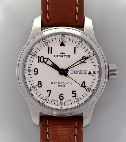 null 
"Fortis

B-42 automatic

Sport watch in steel with automatic movement.

- Round...