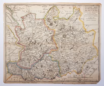 null DEPARTEMENT DES DEUX NÈTHES - Geographic map (42 x 35) oblong - "New Map of...