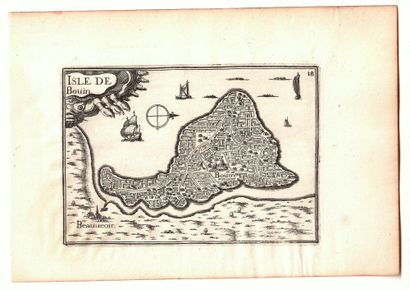 null ILE DE BOUIN in VENDÉE. Small engraving of the Island with its salt marshes,...