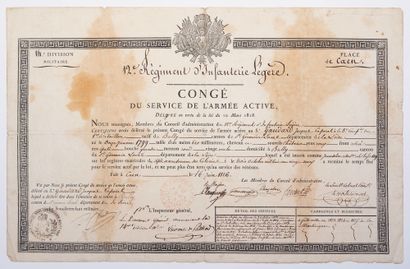 null BATTALION OF MARTINIQUE FOR LATE CONSCRIPTS. Discharge from the service of the...