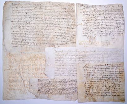 null CALVADOS. 1569. Viscounty of SAINT-SILVIN. 6 Large parchments and 1 Paper of...