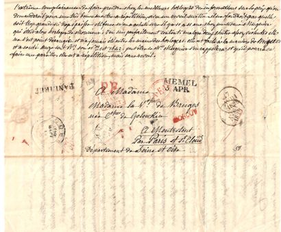 MOSCOU (Russie). 1829. Countess GOLOWKIN. Letter signed DE VIGNIÈRES, from MOSCOW...