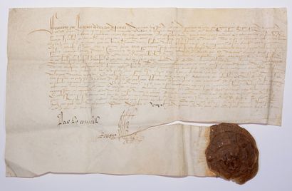 null ESSONNE. 1543. FRANÇOIS 1st, King of France. Parchment given in its name and...