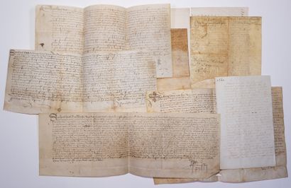 null NANCY (54). 6 parchments from 1519 to 1563, of the brotherhood of the chapel...