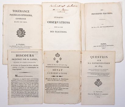 null RESTORATIONS. 6 Printings in-8° (1814/1817): "SÉNAT CONSERVATEUR. Extract of...