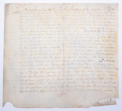 null DEUX-SÈVRES. Duke of THOUARS. Transaction made in the Court of THOUARS of June...