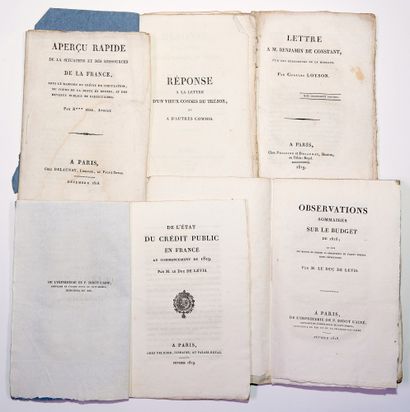 null RESTAURATIONS. BUDGET AND FINANCE IN FRANCE. 5
Printed booklets in-8° (1818-1819):...