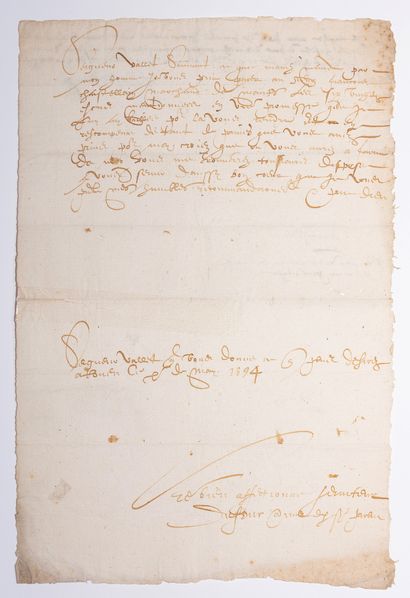 null EURE. 1594. SALT STORE. Two folds (letters) addressed to Mr VALLET Receiver...