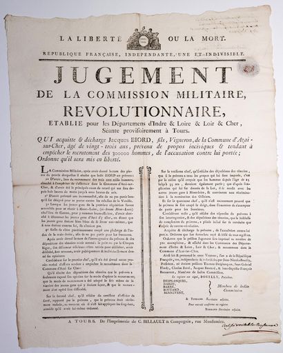 null INDRE-ET-LOIRE and LOIR-ET-CHER. "Judgment of the Revolutionary Military Commission,...