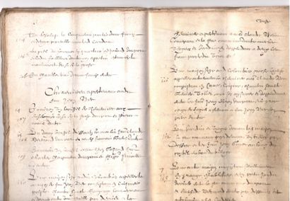 null FRANCHE-COMTÉ. 1659. VESOUL. Parchment notebook of 59 pages (22,5 x 15) with...