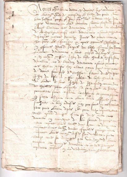 null RHONE. 1553. BEAUJOLOIS. Set of documents concerning the seigneury of PRAMENOUX...