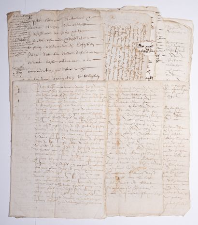 null RHONE. 1553. BEAUJOLOIS. Set of documents concerning the seigneury of PRAMENOUX...