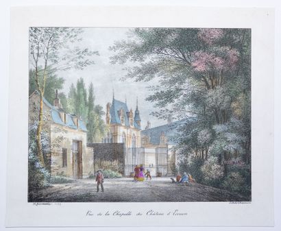 null VAL D'OISE. CASTLE OF ÉCOUEN. 2 engravings XVIIth c.
printed in the Netherlands....