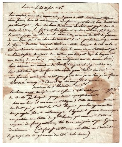 null MORBIHAN. 1795. PORT OF LORIENT. Interesting letter written from LORIENT on...