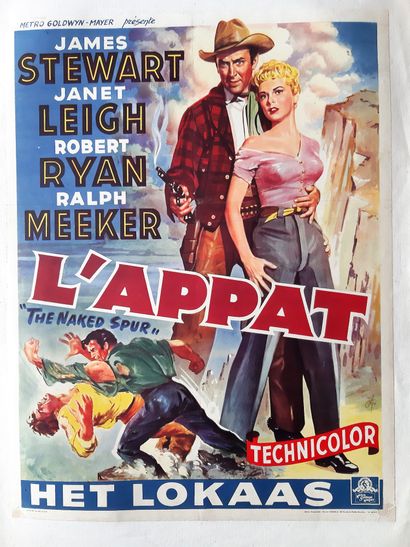 null L'Appat
Année : 1953, affiche belge
Réal : Anthony Mann
Act : James Stewart,...