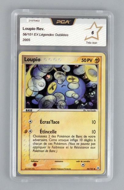null LOUPIO Reverse
Bloc Ex Légendes Oubliées 56/101
Carte pokémon PCA 6/10