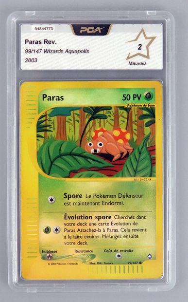 null PARAS Reverse
Bloc Wizards Aquapolis 99/147
Carte Pokémon PCA 2/10