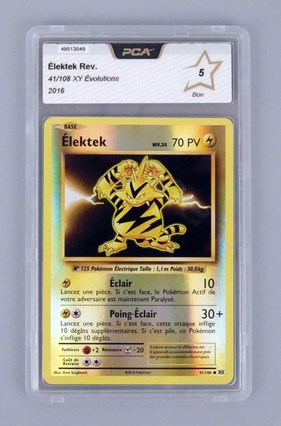 null ELEKTEK Reverse
Bloc XY Evolutions 41/108
Carte Pokémon PCA 5/10