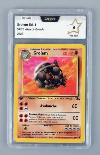 null GROLEM Ed 1
Bloc Wizards Fossile 36/62
Carte Pokémon PCA 6/10