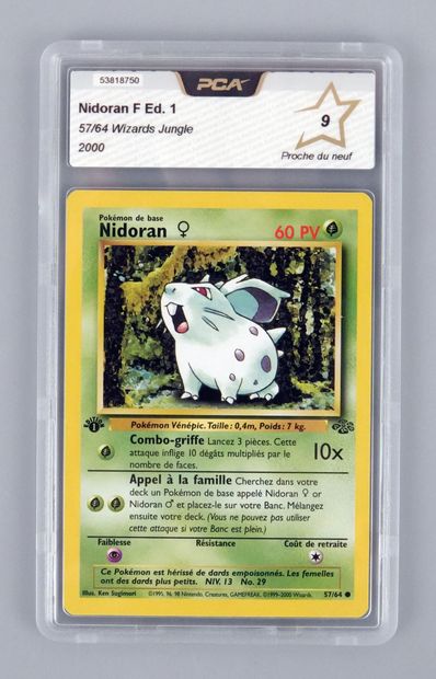 null NIDORAN Ed 1
Wizards Jungle Block 57/64
Pokémon card PCA 9/10