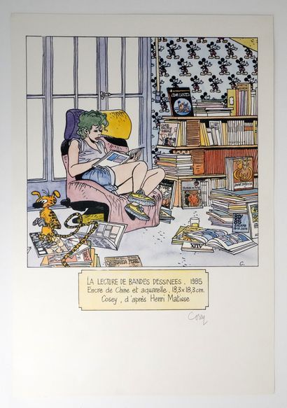 null COSEY
La lecture de Bande Dessinée
Grand tirage signé d’après Matisse
60 x 41...