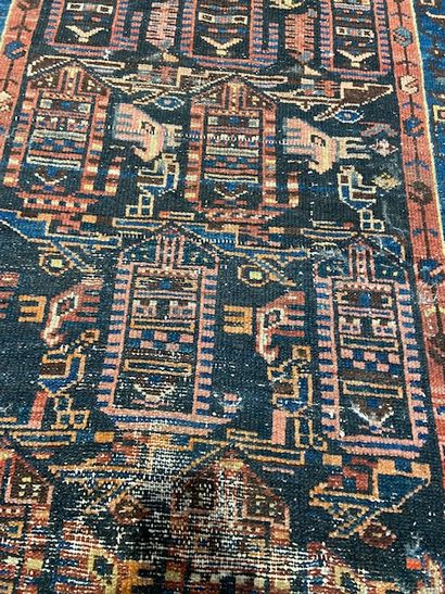 null Tapis Hamadan (chaîne et trame en coton, velours en laine), Nord-Ouest de la...