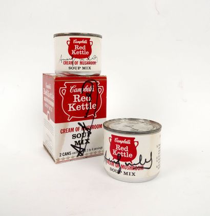 null Andy Warhol, after
Campbell's Red Kettle cream of Mushroom soup mix
Two metal...